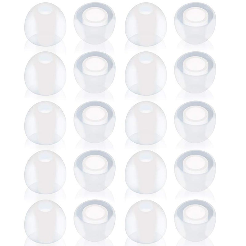 Bluecell 10 Pairs Small Clear color Silicone Replacement Ear Buds Tips for Audio-Technica Skullcandy Monster Sony Ultimate Ears Sharp Sennheiser Plantronics TDK Phillips Panasonic Denon Griffin JVC - Image 1